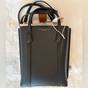 Tory Burch Black Pebbled Leather Handbag with dust bag